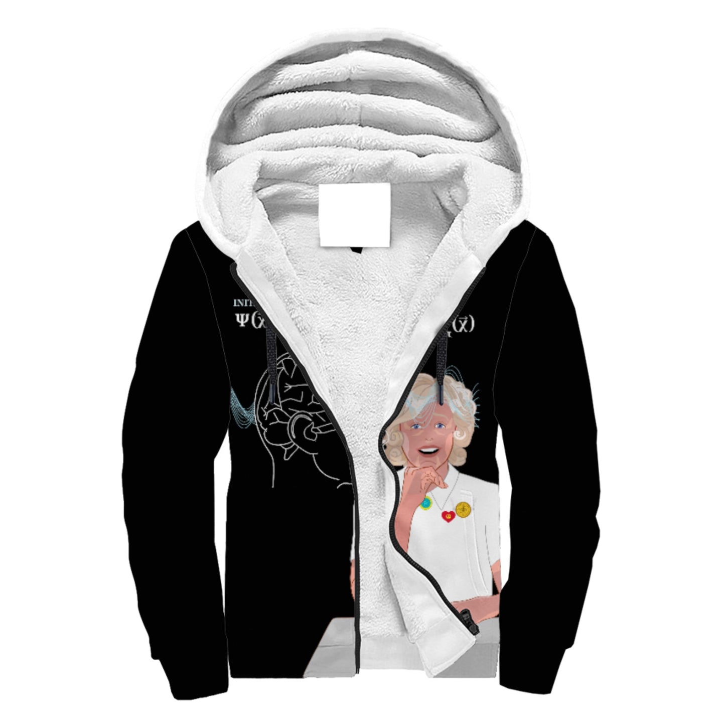 Plush Hoodie Global Freedom United© Sacred Mathematics Wave Function