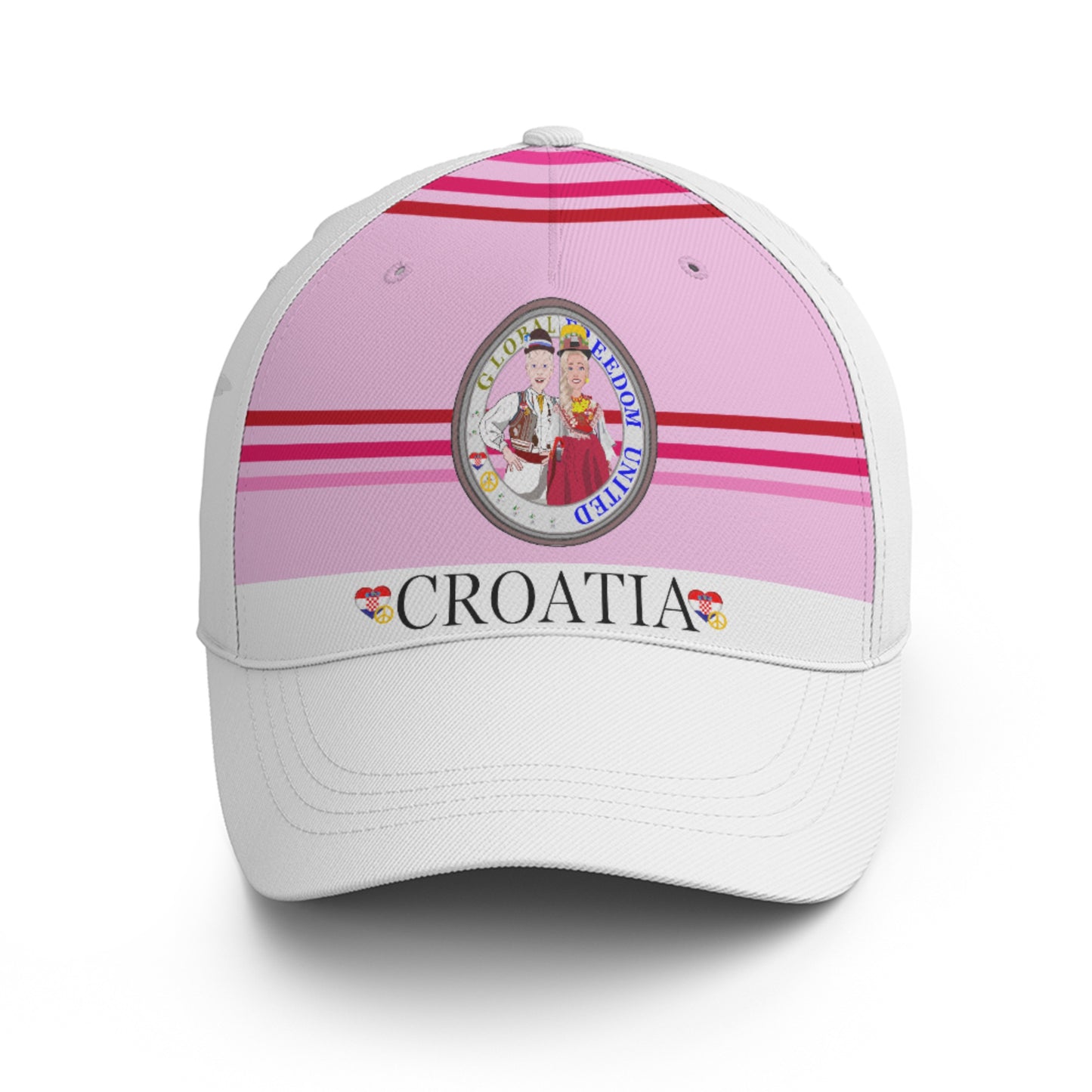 Basketball Cap GLOBAL FREEDOM UNITED© Couple Croatia Pink1