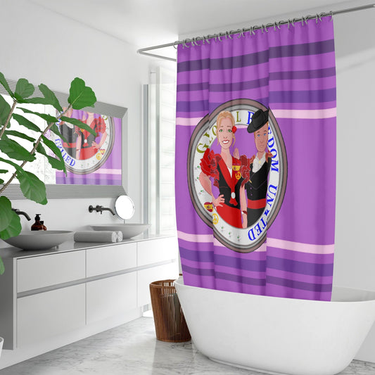 GLOBAL FREEDOM UNITED© Couple Spain Lilac Quick-drying Shower Curtain