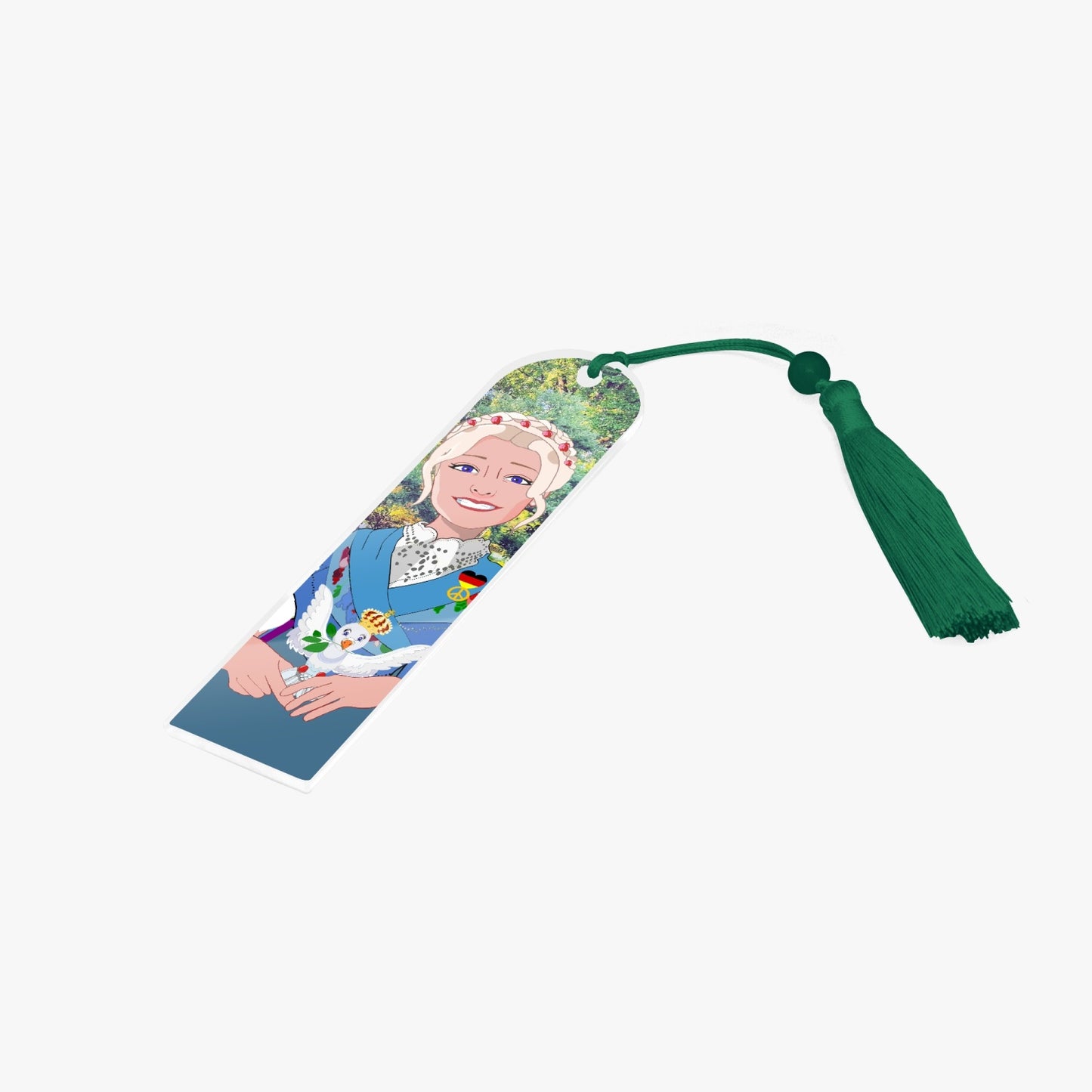 Acrylic Bookmark - Semicircle GLOBAL FREEDOM UNITED© German Girl Light Blue