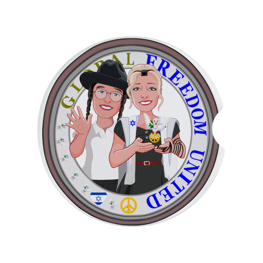 Ceramic Car Coasters Global Freedom United© Couple Israel