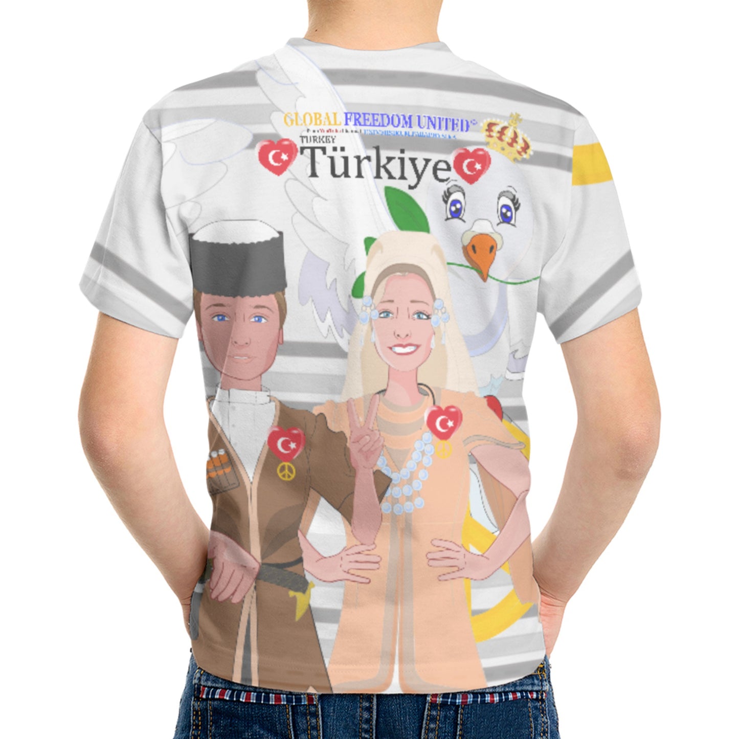 Kid´s T-shirt GLOBAL FREEDOM UNITED© Couple Turkey Grey