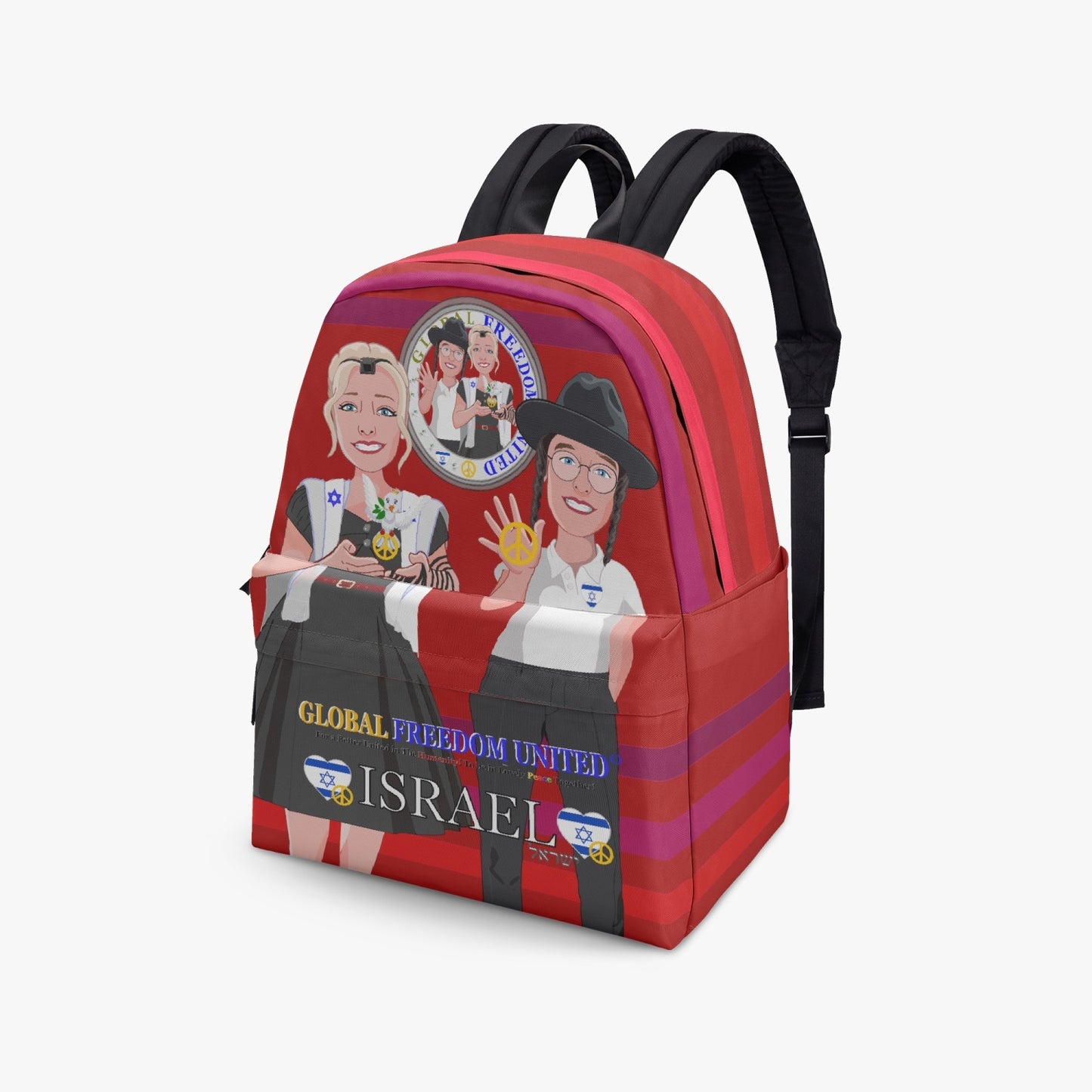 GLOBAL FREEDOM UNITED© Couple Israel Red - All-over-print Canvas Backpack