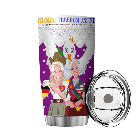 Tumbler GLOBAL FREEDOM UNITED© Women Germany & USA Lilac1