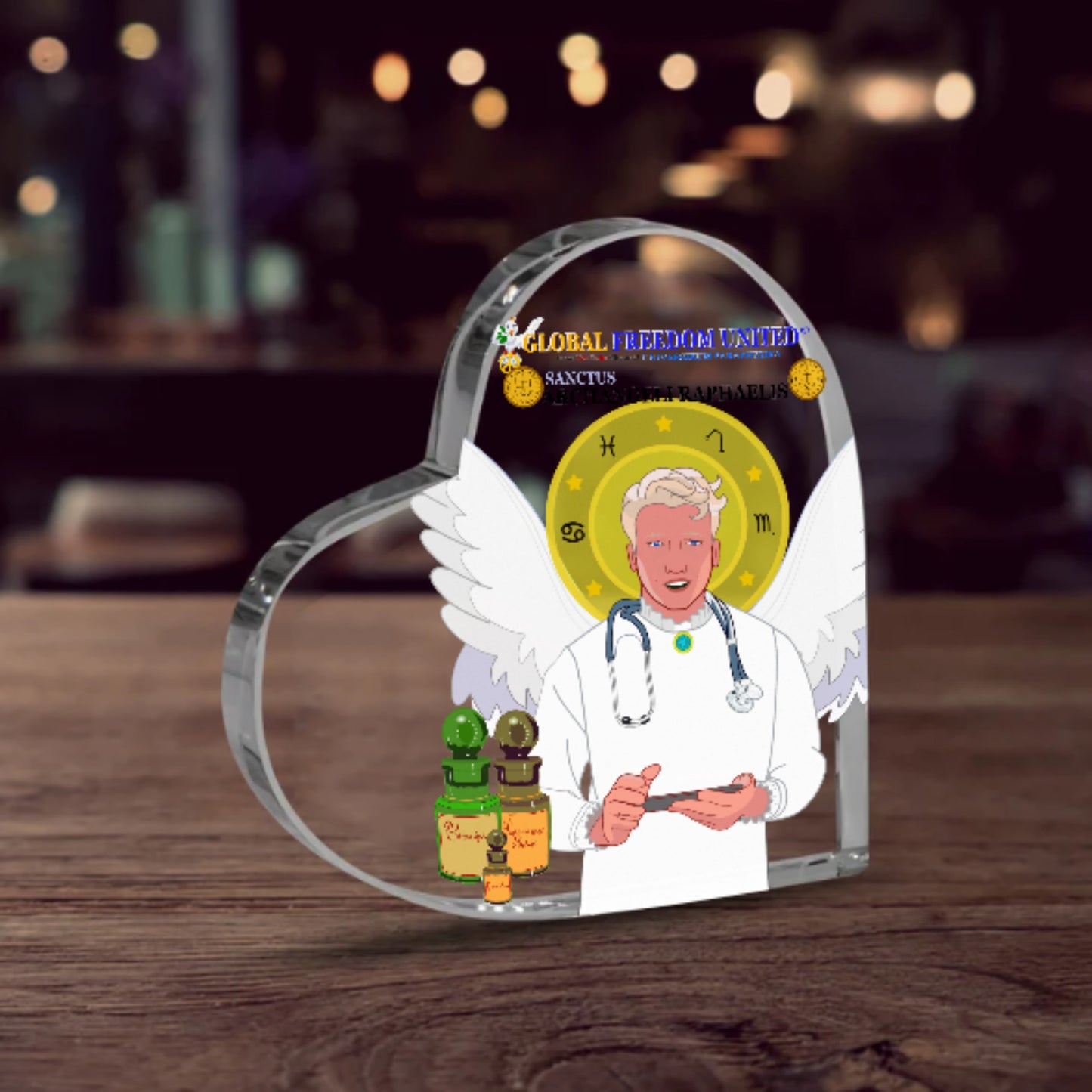 Acryl Heard Global Freedom United© Archangel Rafael Old Latin