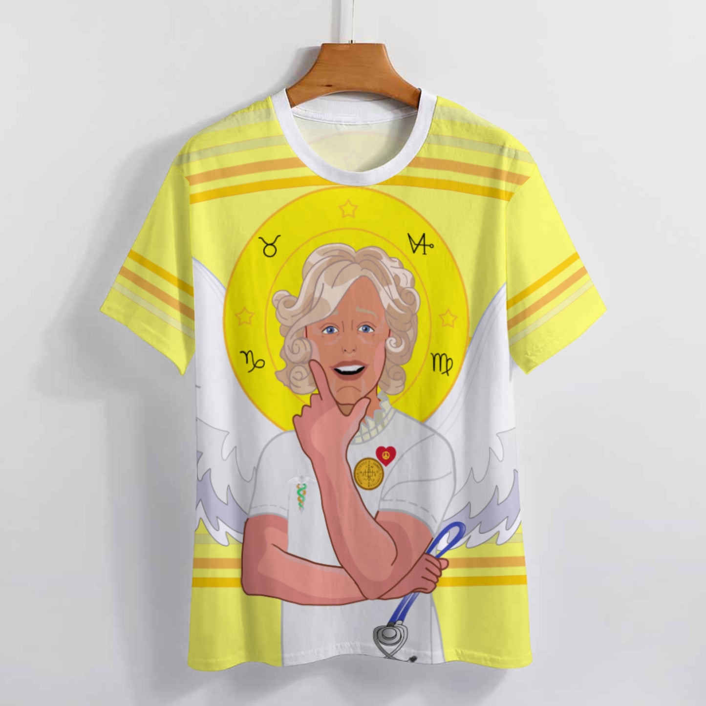 Women´s T-shirt 2 GLOBAL FREEDOM UNITED© Archangel Gabriel Arabic Yellow