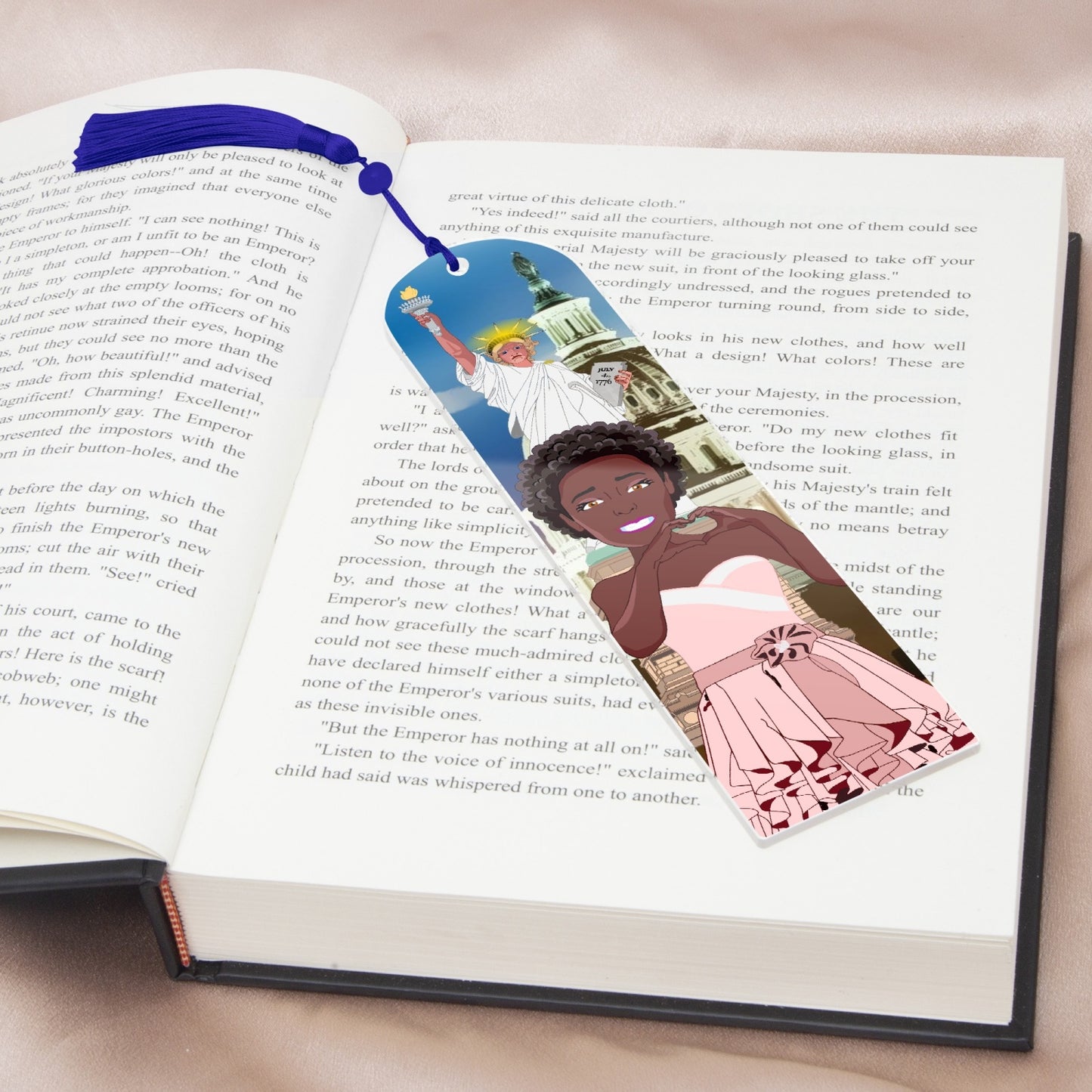 Acrylic Bookmark - Semicircle GLOBAL FREEDOM UNITED© USA GIRL V1