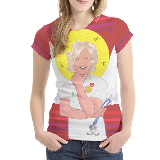 Women´s T-shirt 1 GLOBAL FREEDOM UNITED© Archangel Gabriel Arabic Red