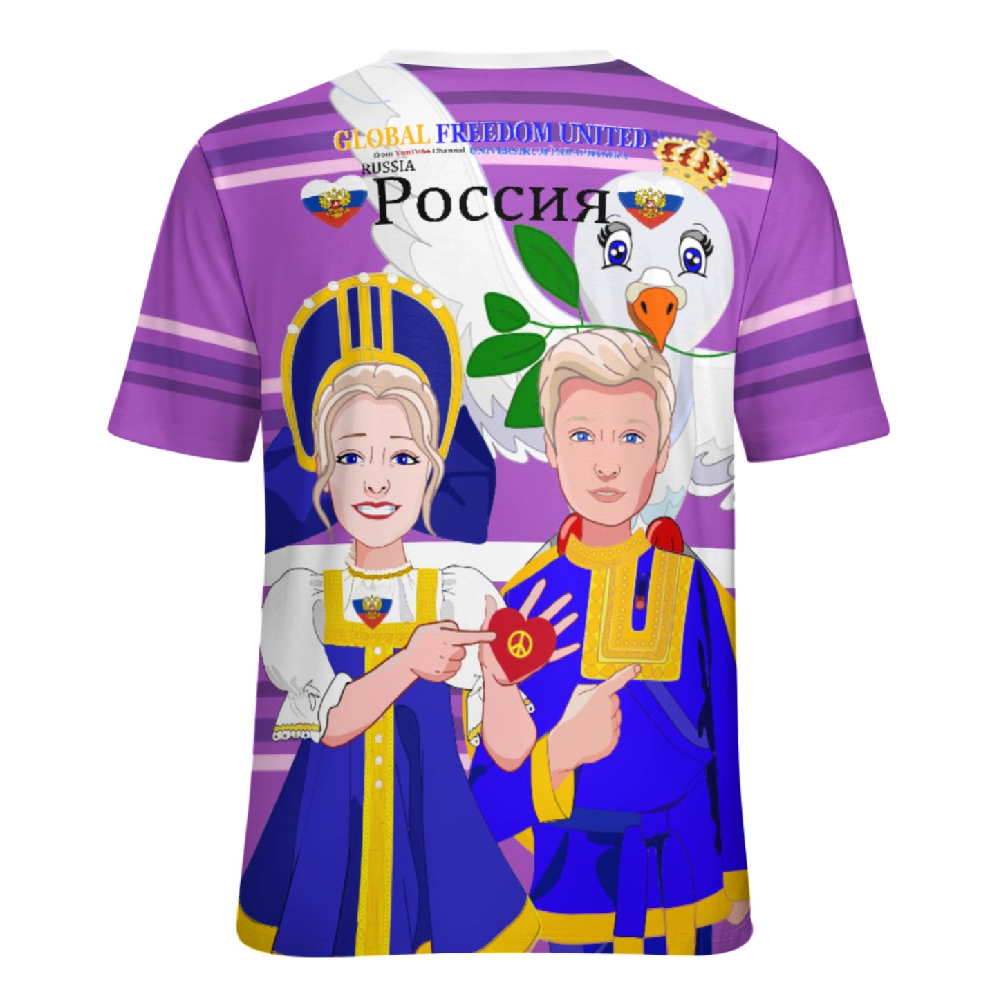 Women´s T-shirt GLOBAL FREEDOM UNITED© Couple Russia Lilac