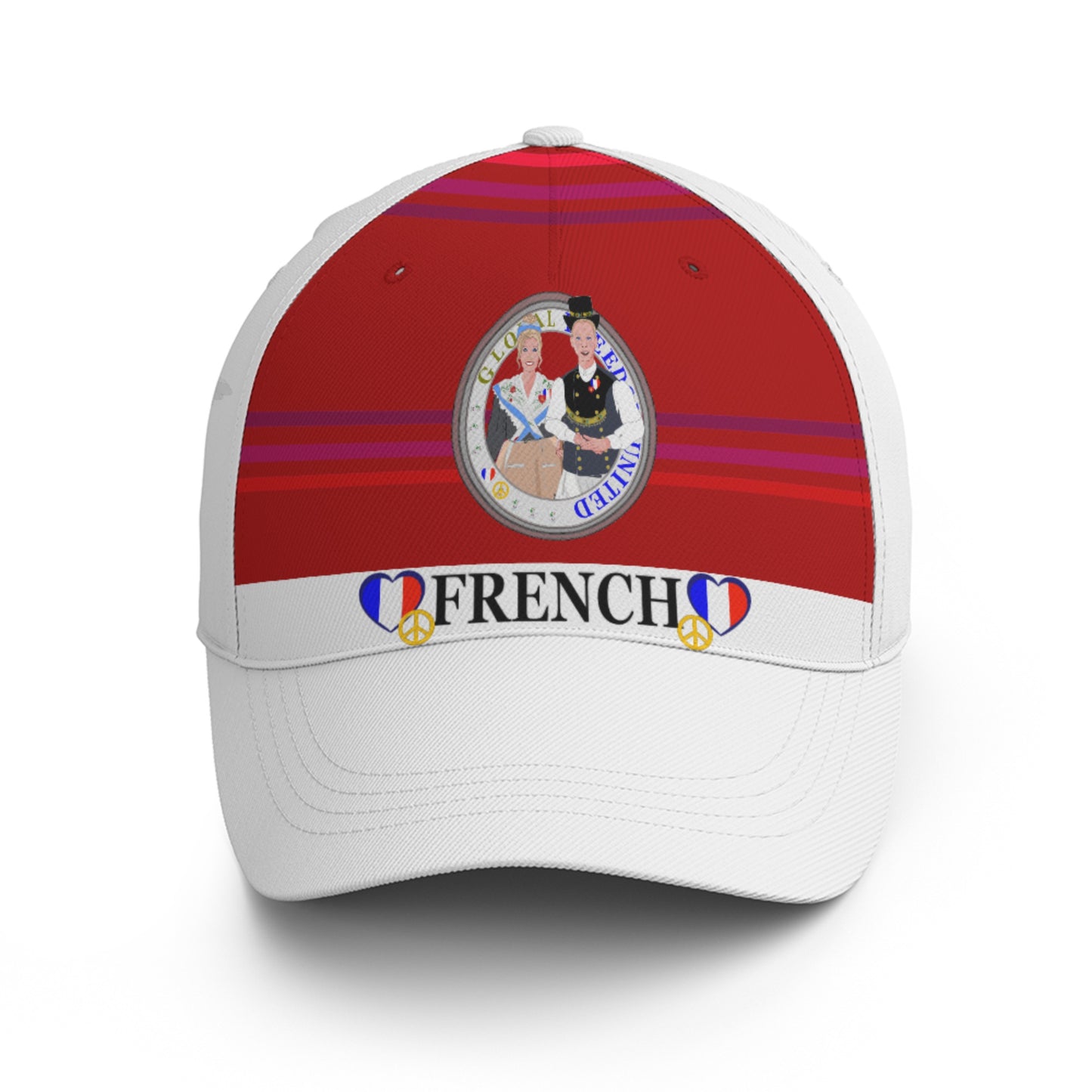 Basketball Cap GLOBAL FREEDOM UNITED© Couple French Red