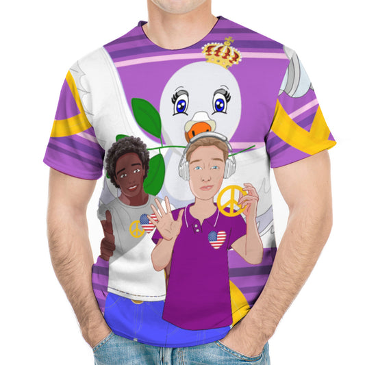 Men´s T-shirt GLOBAL FREEDOM UNITED© Anti Racism & Fascism USA Lilac