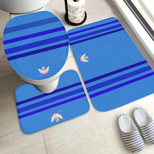 GLOBAL FREEDOM UNITED© Pcs Toilet Rug Set Deep Blue