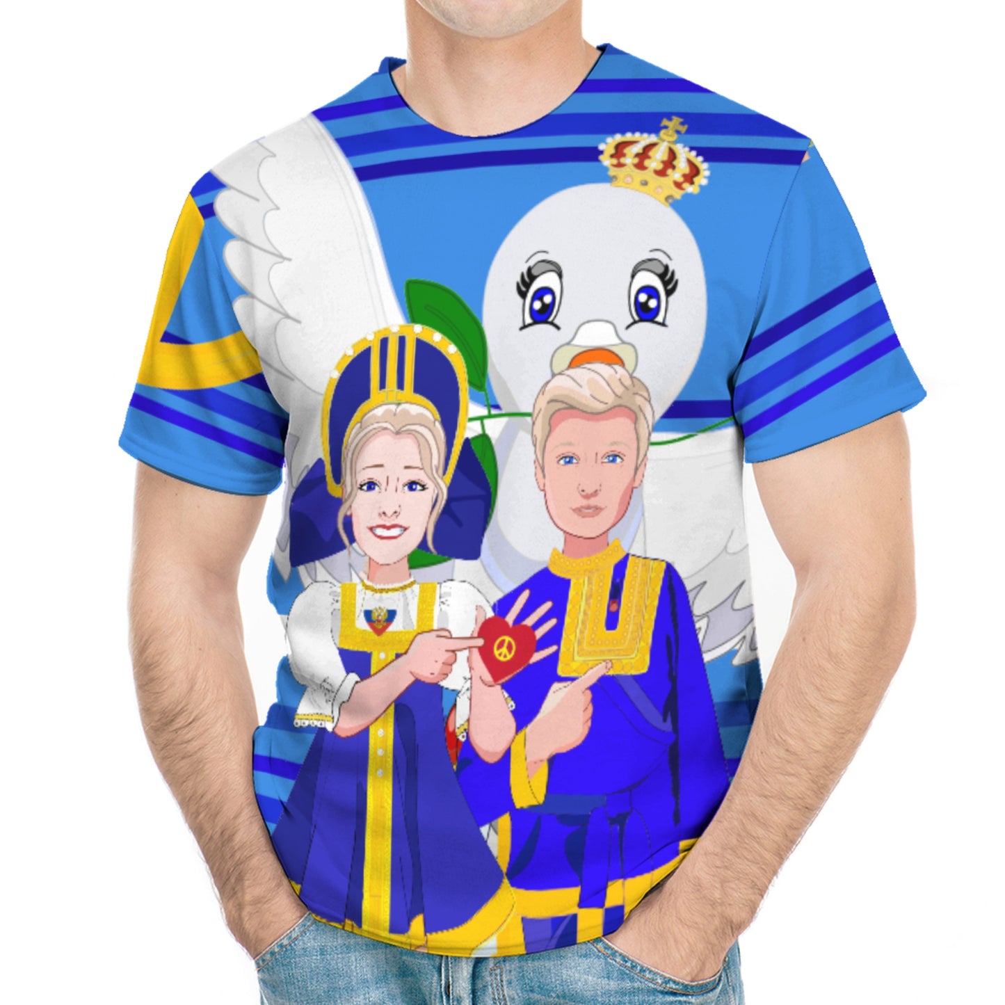 Men´s T-shirt GLOBAL FREEDOM UNITED© Couple Russia Deep Blue