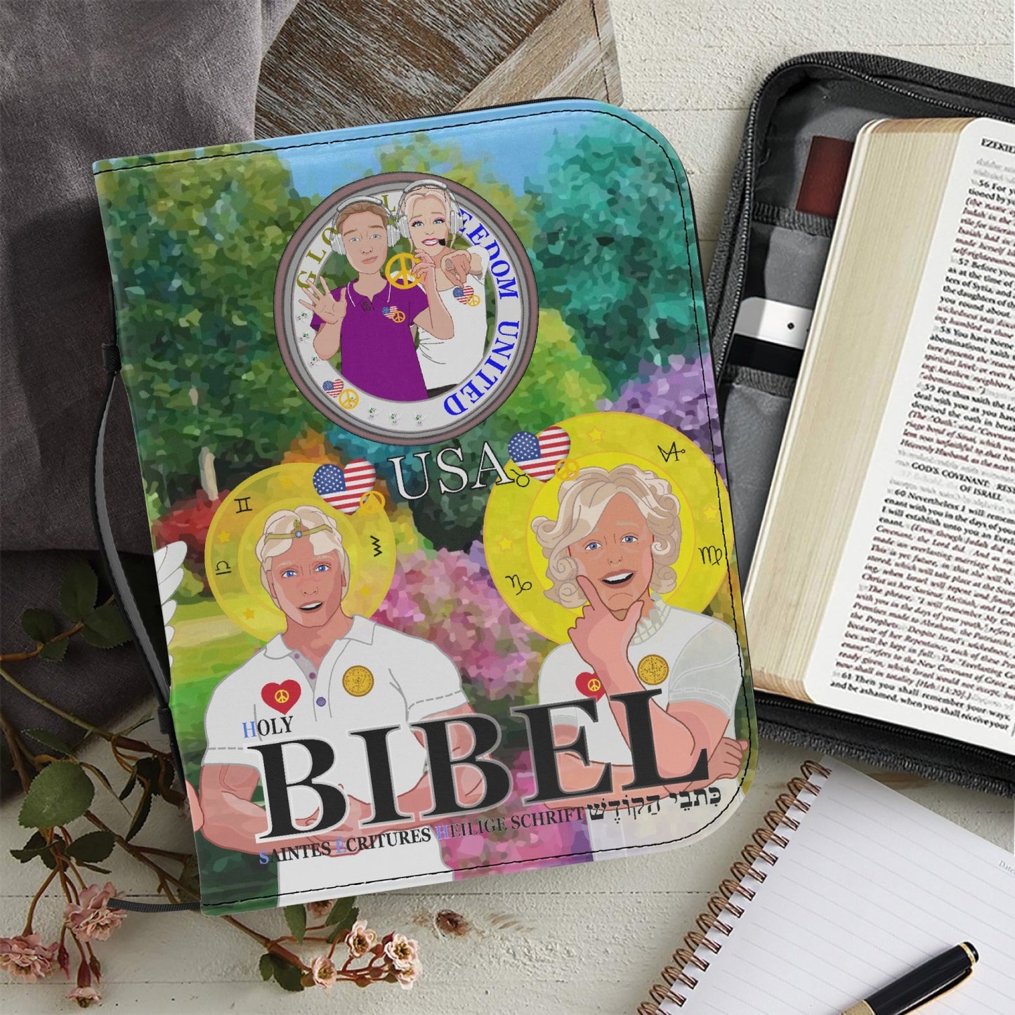 Bible Cover GLOBAL FREEDOM UNITED© Couple USA Wight American