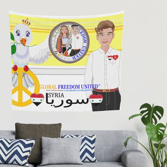 Tapestry GLOBAL FREEDOM UNITED© Couple Syria Yellow