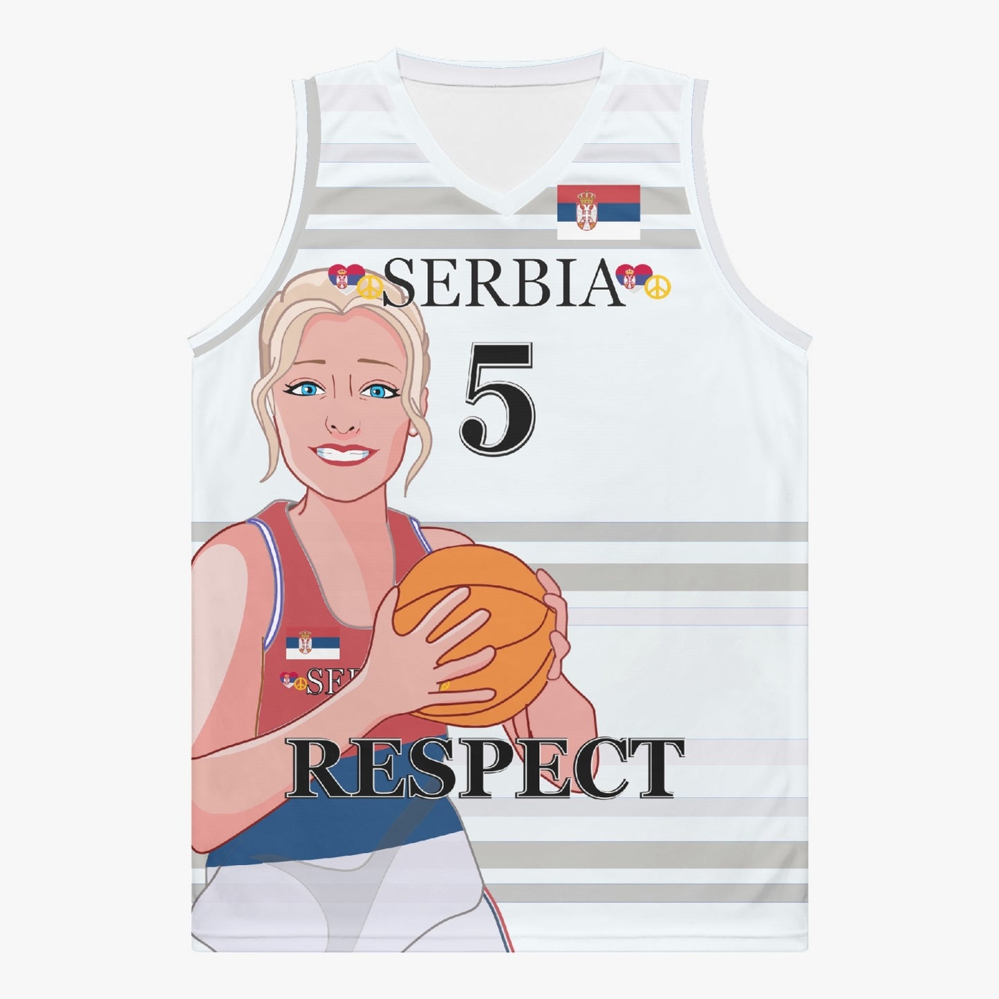 Basketball Jersey GLOBAL FREEDOM UNITED COUPLE EDITION WOMEN SERBIA v2 5