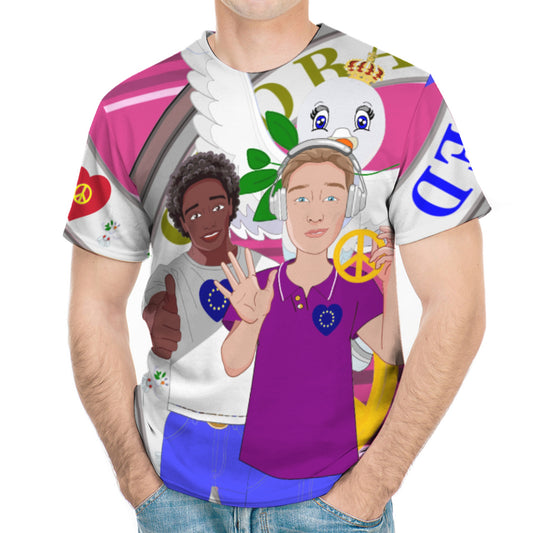 Men´s T-shirt GLOBAL FREEDOM UNITED© Men Anti Racism & Fascism Pink 2