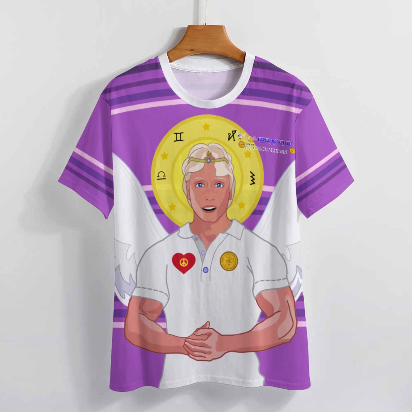 Women´s T-shirt  GLOBAL FREEDOM UNITED© Archangel Michael Serbia V2 Lilac