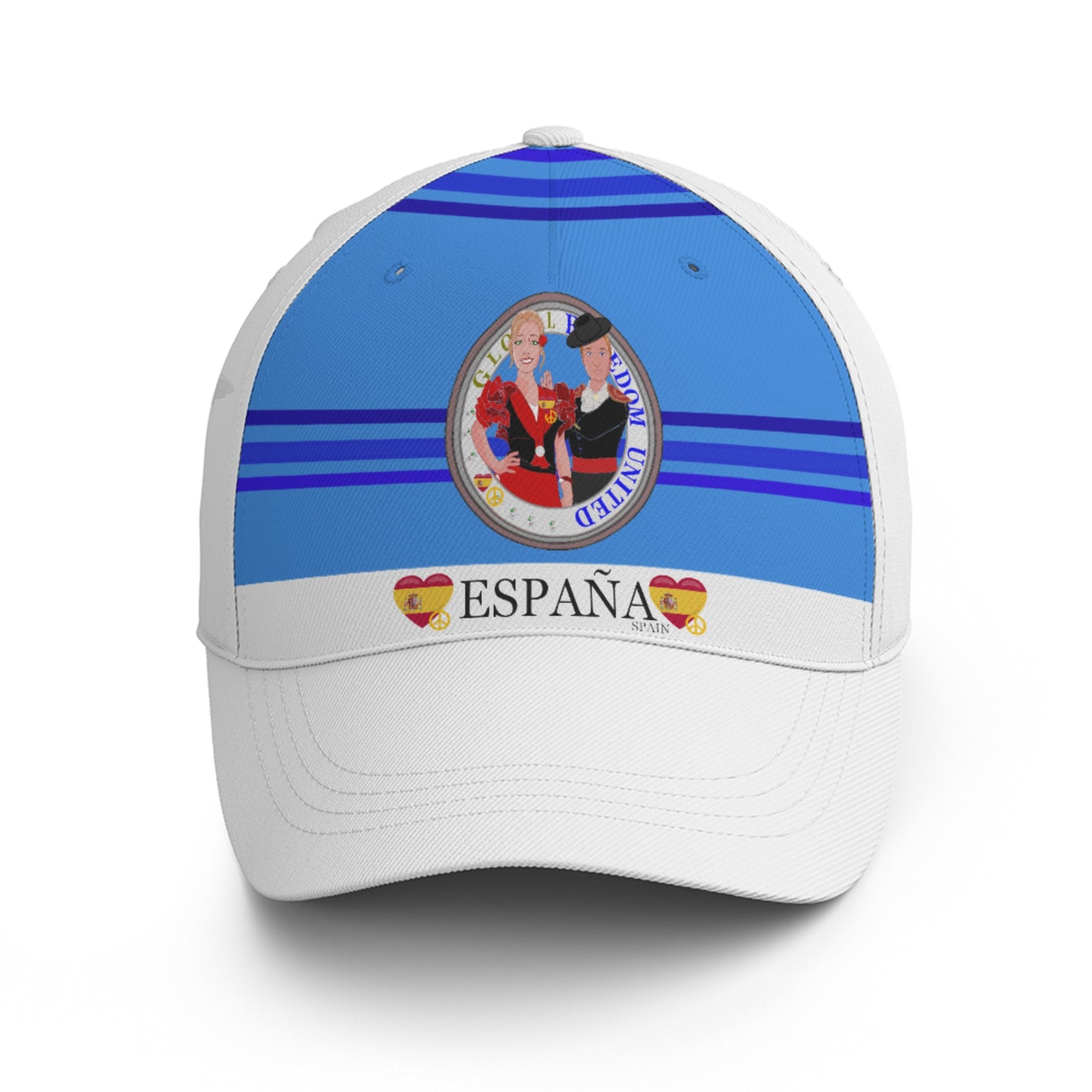 Basketball Cap GLOBAL FREEDOM UNITED© Couple Spain Deep Blue
