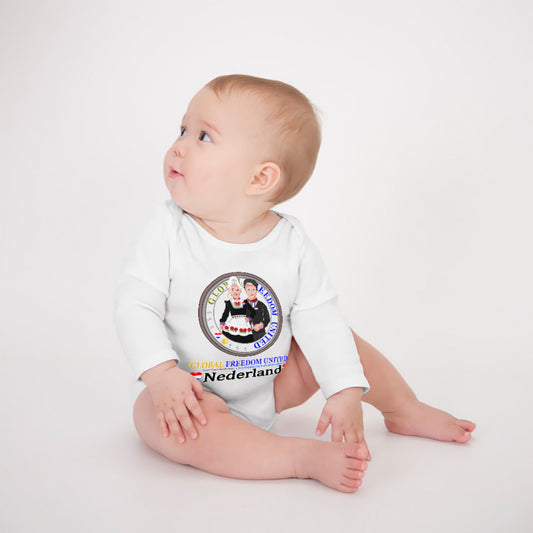 Baby Long-sleeve Bodysuit GLOBAL FREEDOM UNITED© Couple Nederland V1
