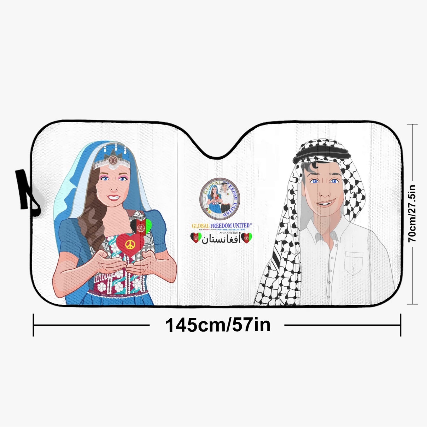 GLOBAL FREEDOM UNITED© Couple Afghanistan Car Windshield Sun Shade