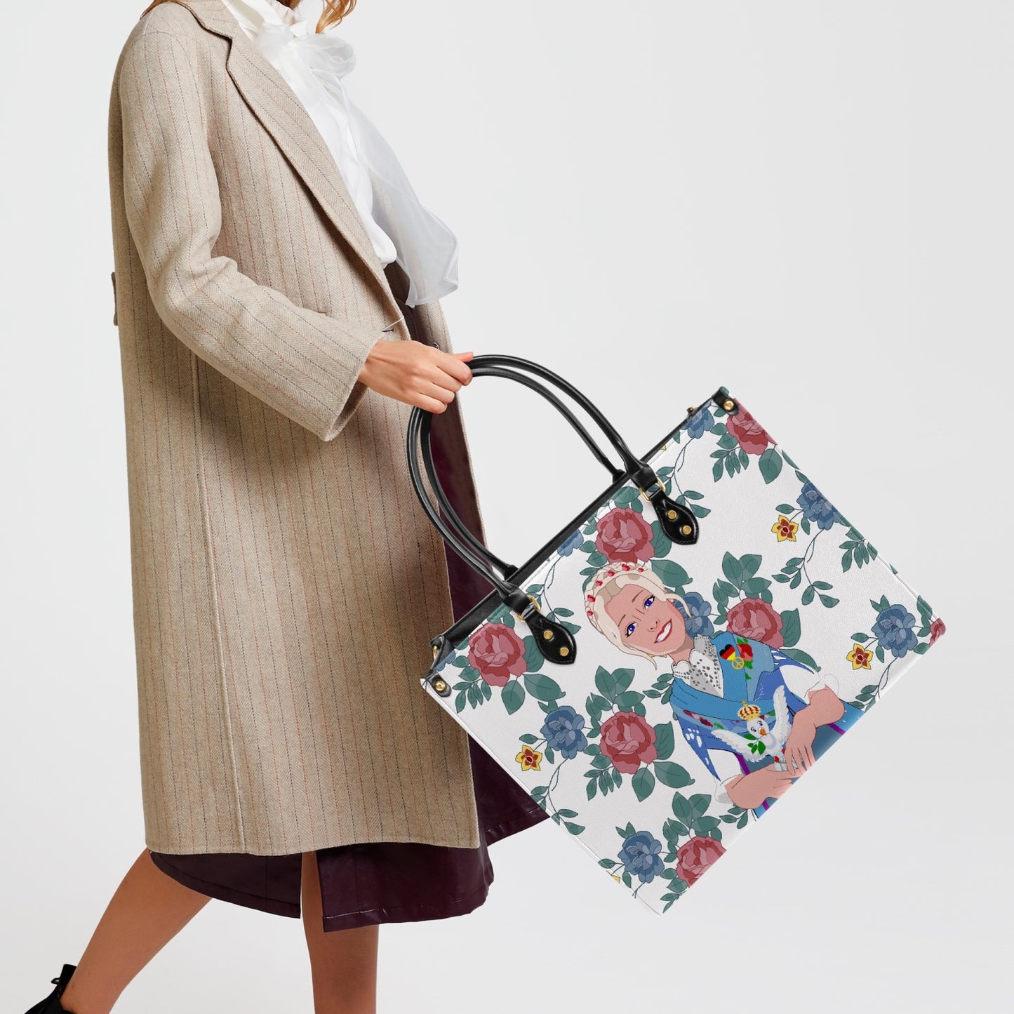 Concise Type Women's Tote Bag GLOBAL FREEDOM UNITED© Couple Germany Blue1