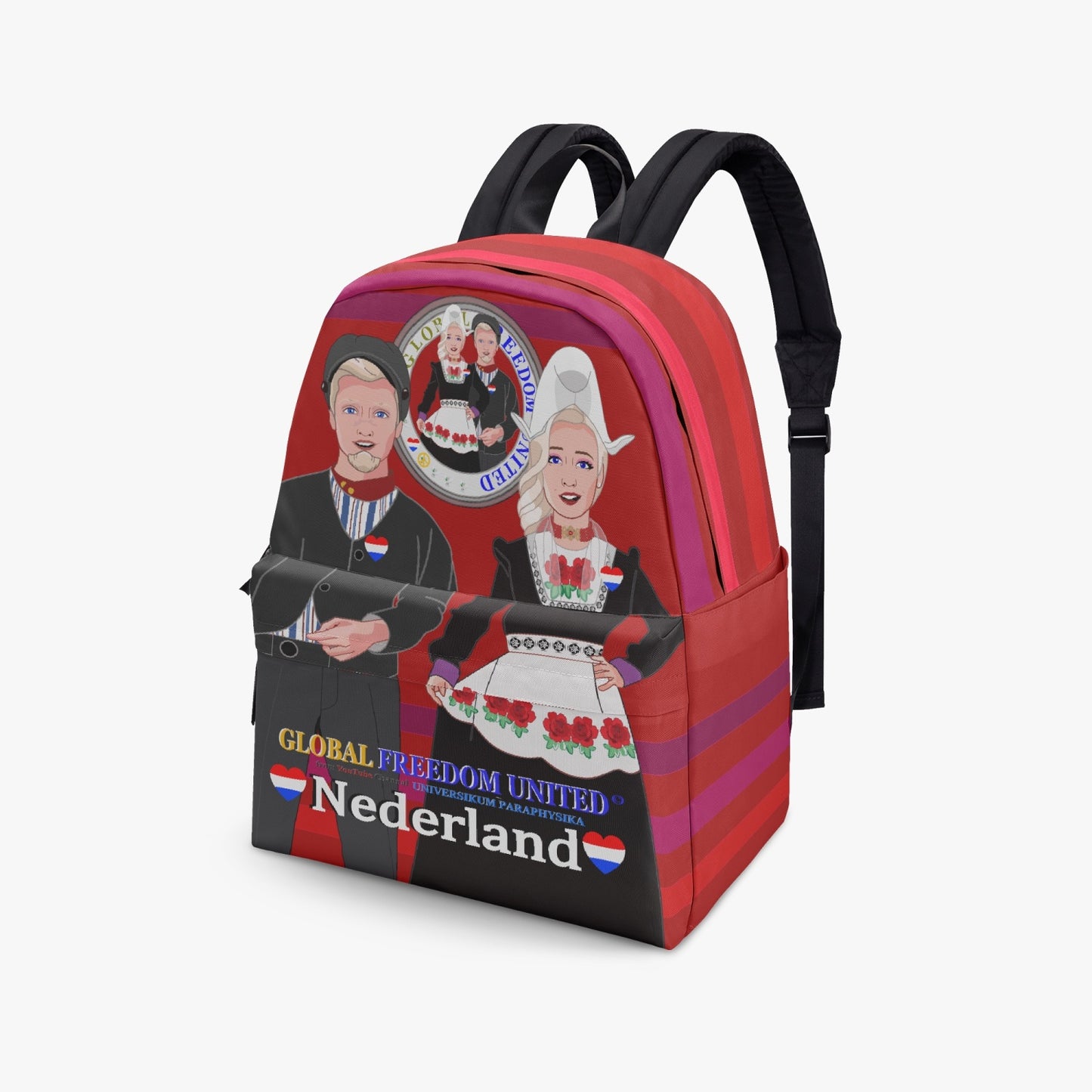 GLOBAL FREEDOM UNITED© Couple Nederland Red - All-over-print Canvas Backpack
