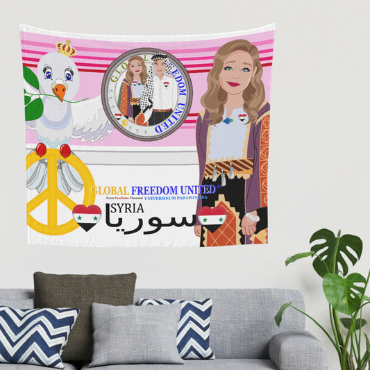 Tapestry GLOBAL FREEDOM UNITED© Couple Syria Pink1