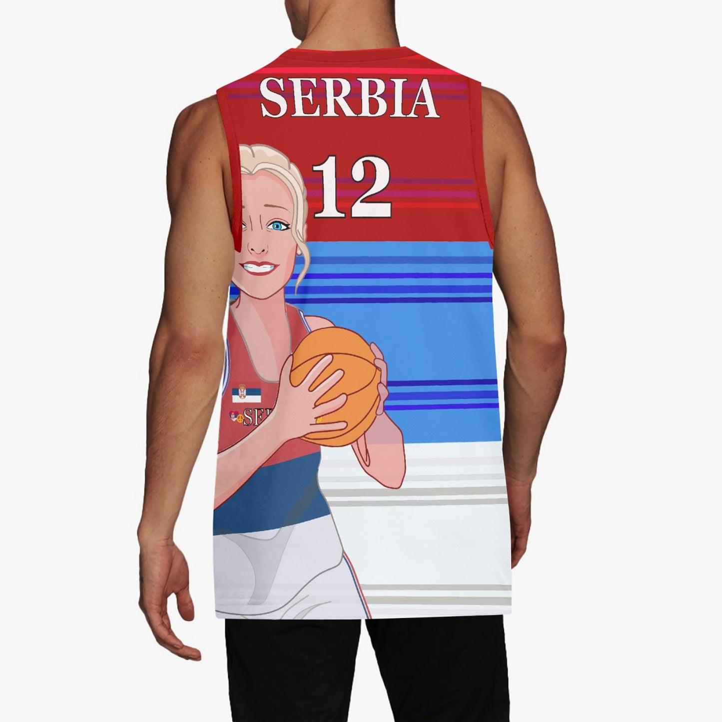 Basketball Jersey GLOBAL FREEDOM UNITED COUPLE EDITION WOMEN SERBIA v1 12