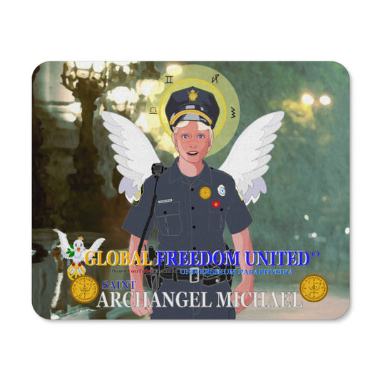 Mouse Pad  GLOBAL FREEDOM UNITED© Archangel Michael As Policemen