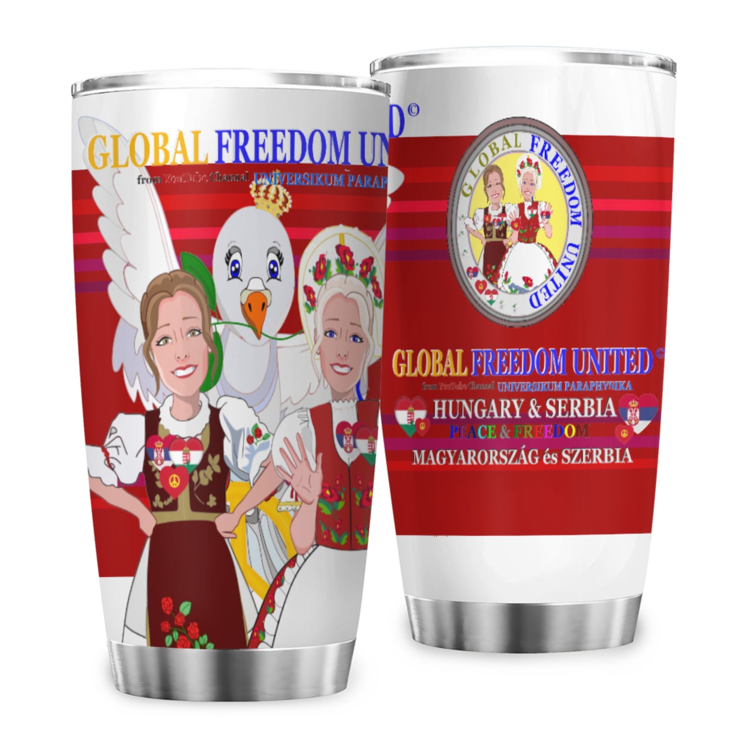 Tumbler Global Freedom United Women Hungary & Serbia Red