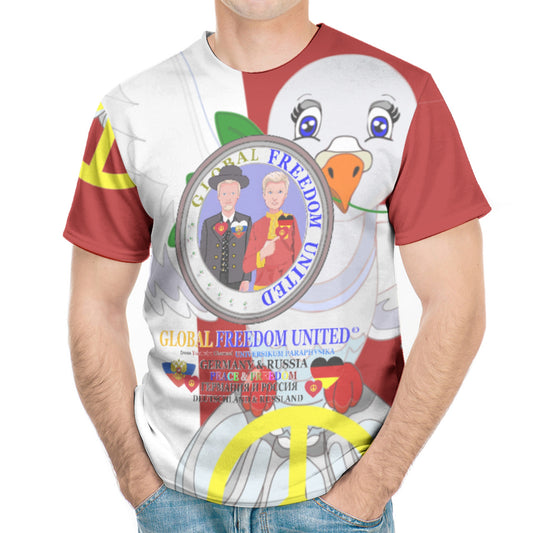 Men´s T-shirt GLOBAL FREEDOM UNITED© Men Russia & Germany V1 Red