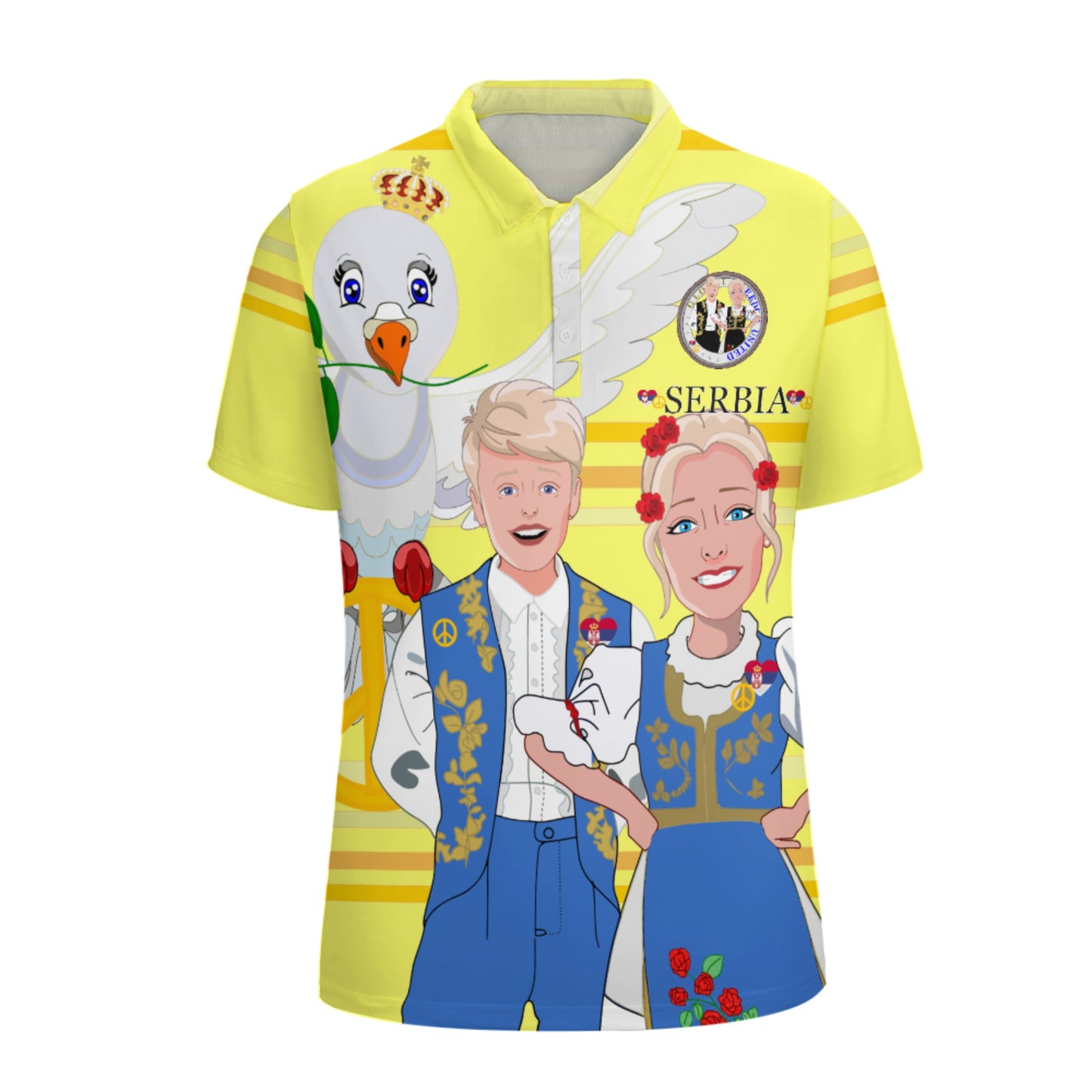 Polo Shirt Global Freedom United Couple Edtition Serbia Yellow