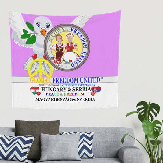 Tapestry GLOBAL FREEDOM UNITED© Women Hungary & Serbia Old Peace Lilac