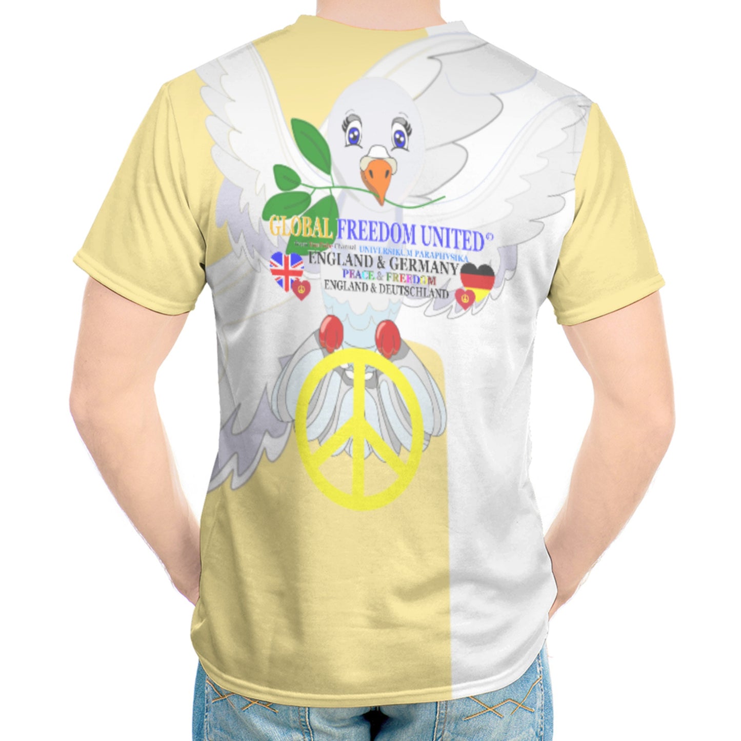 Men´s T-shirt GLOBAL FREEDOM UNITED© Men England & Germany V1 Yellow