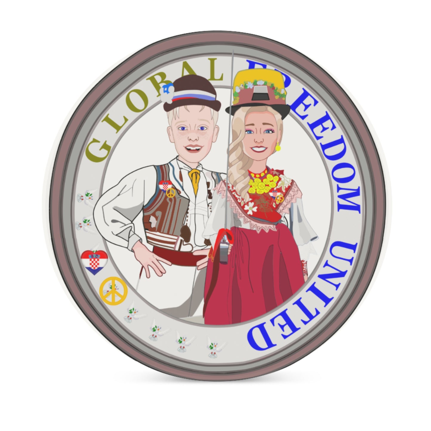 Ceramic Coasters Global Freedom United Couple Edition Croatia