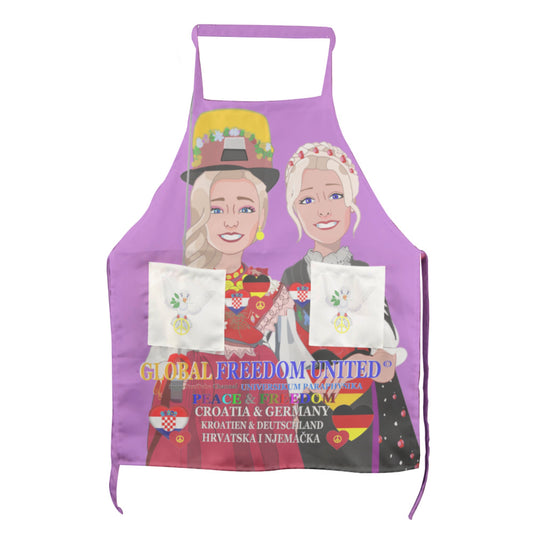 Apron GLOBAL FREEDOM UNITED© Women Croatia & Germany Lilac