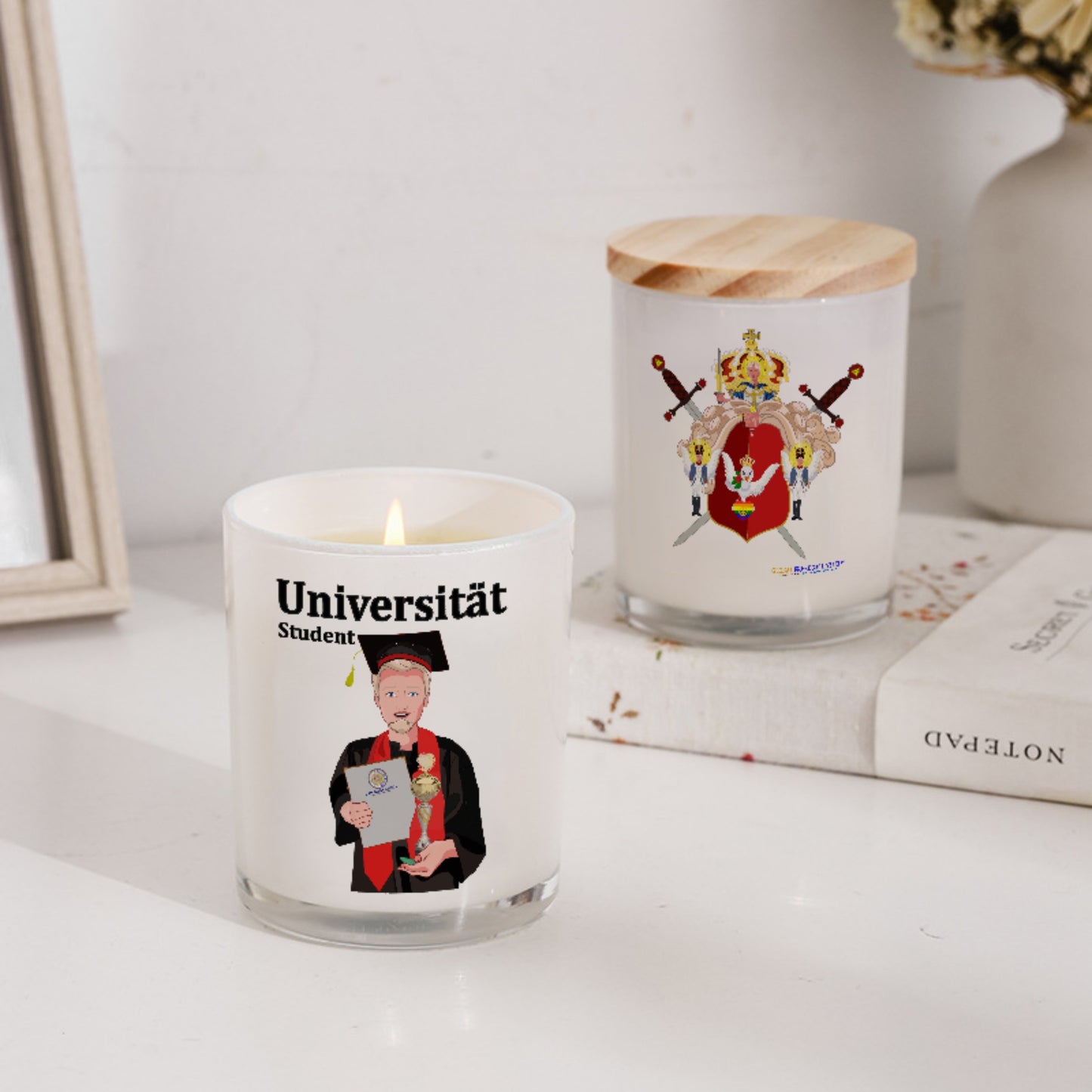 Scented Soy Candle Global Freedom United Student Boy Golden Place Blond Hair 1 Red