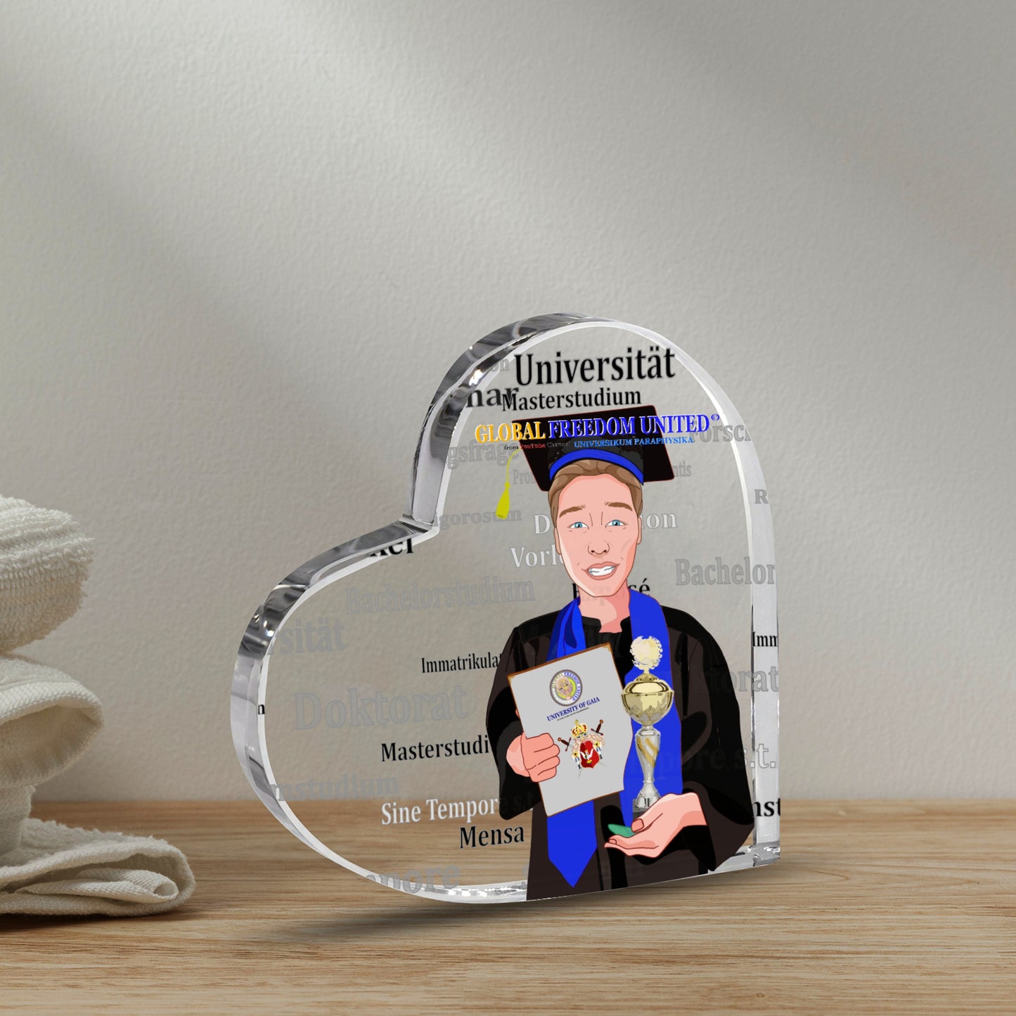 Acryl Heart Global Freedom United Student Brown Hair 3