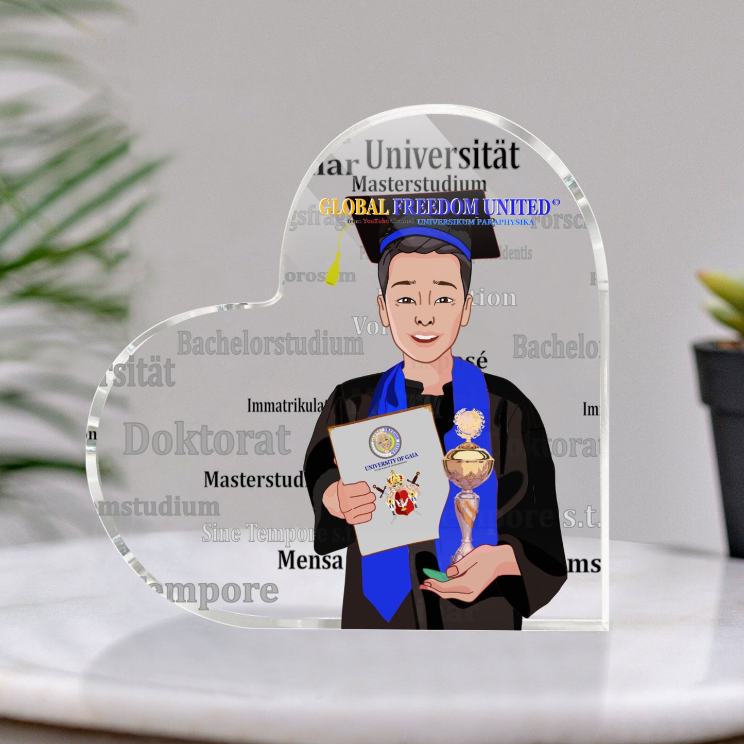 Acryl Heart Global Freedom United Asia Student Cooper Place