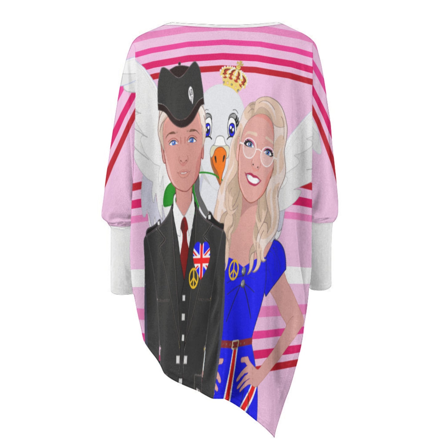 Pullover Long Sleeve T-shirt GLOBAL FREEDOM UNITED© Couple England  Pink