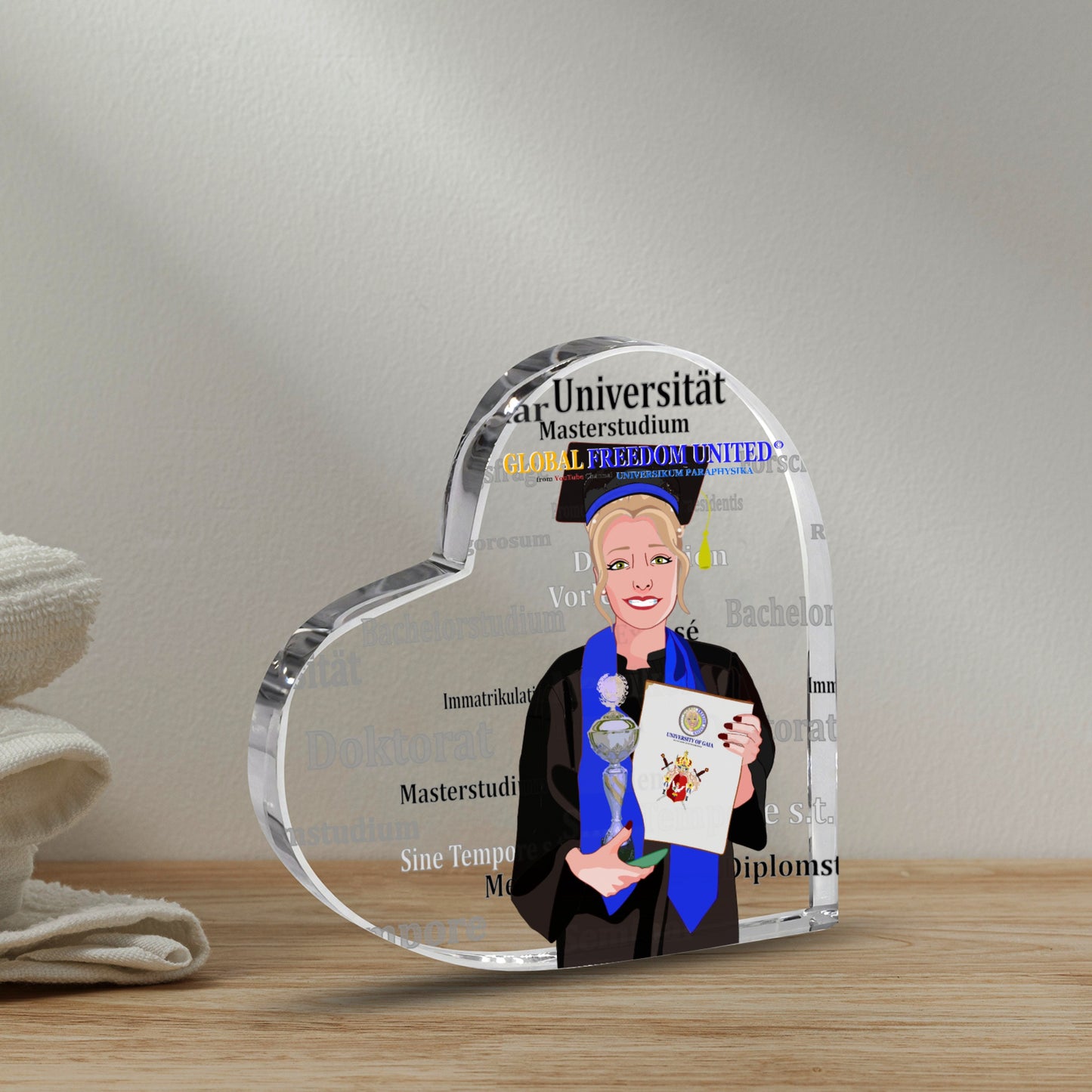 Acryl Heart Global Freedom United Student Girl Silver Place Blond Hair 4