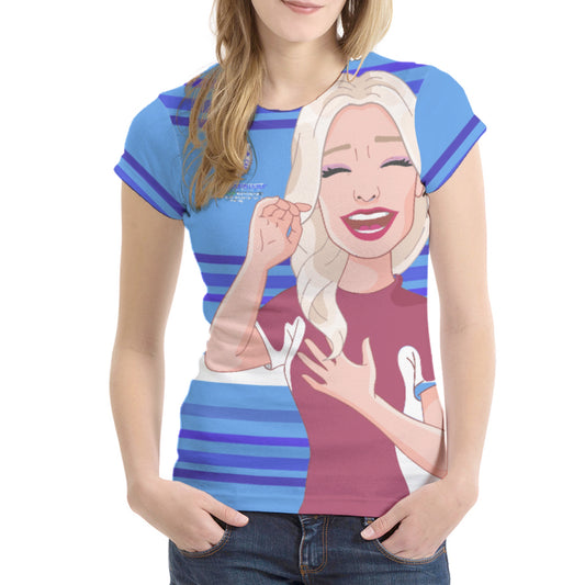 Women´s T-shirt 1 Global Freedom United Gib Mobbing Keine Chance Dunkel Blau