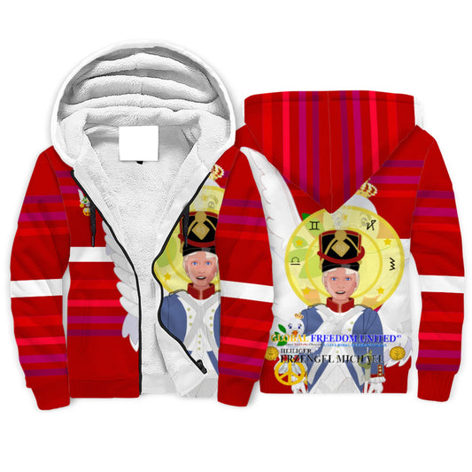 Plush Hoodie Global Freedom United Erzengel Michael Red