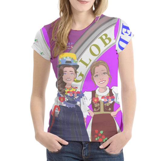 Women´s T-shirt GLOBAL FREEDOM UNITED© Women Croatia & Serbia V1 Lilac
