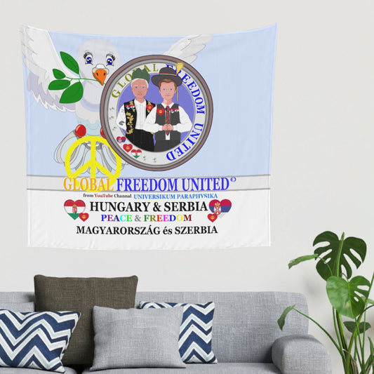 Tapestry GLOBAL FREEDOM UNITED© Men Hungary & Serbia Old Peace Light Blue