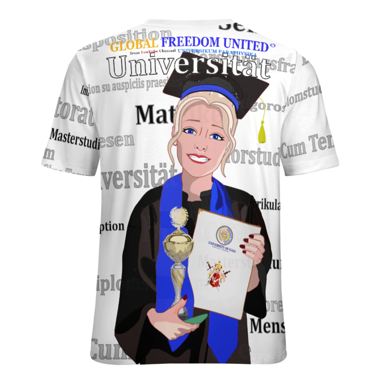 Women´s T-shirt Global Freedom United Student Golden Place Blond Hair 2