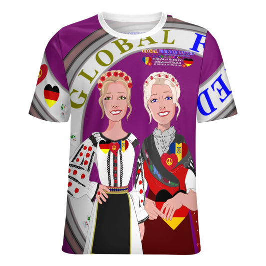 Women´s T-shirt 3 GLOBAL FREEDOM UNITED© Romania & Germany Lilac