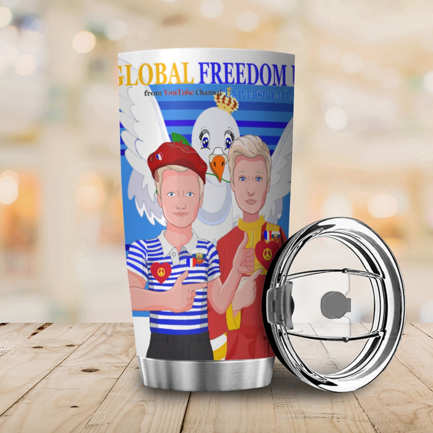 Tumbler Global Freedom United Men French & Russia Old Peace Deep Blue