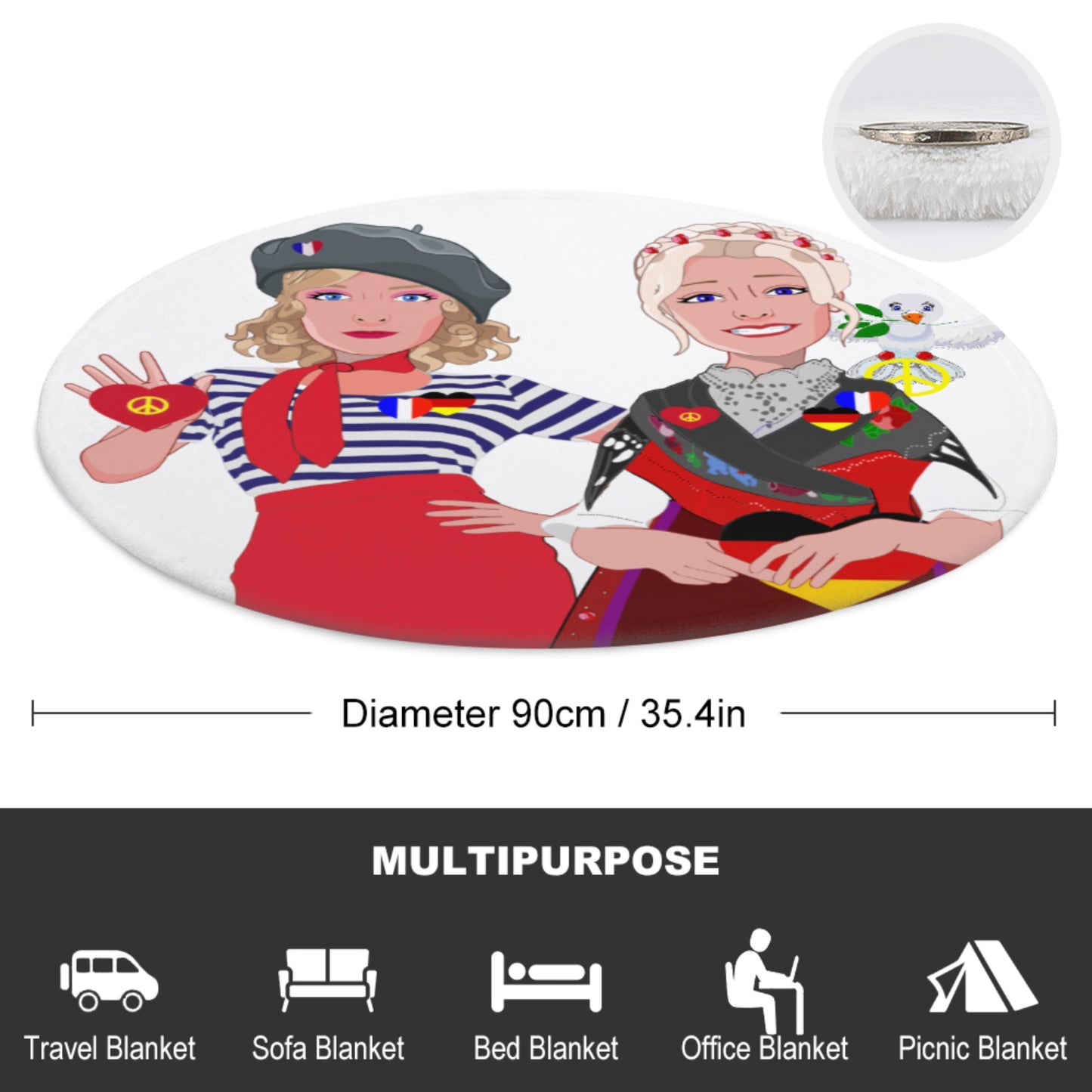 Blankets For Kits Global Freedom United Girls Frenach & Germany Old Peace